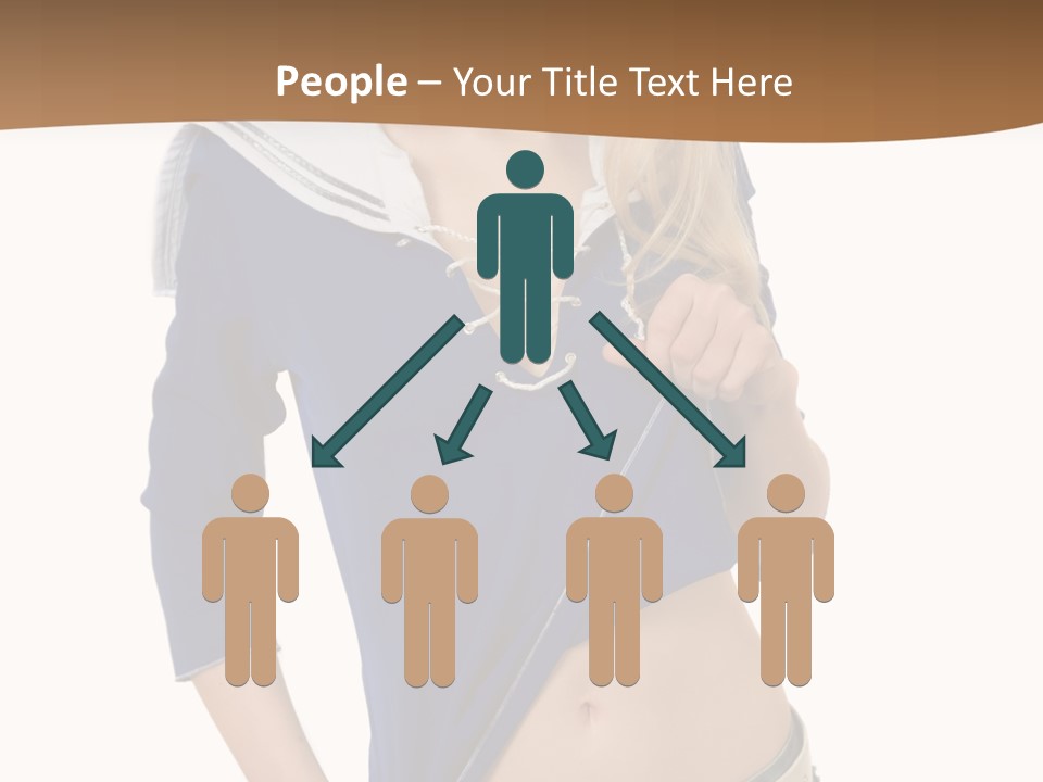 Glamourous Long Hair Head PowerPoint Template