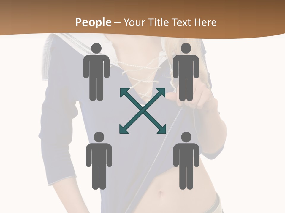 Glamourous Long Hair Head PowerPoint Template