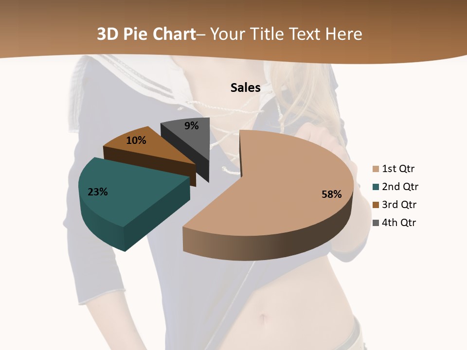 Glamourous Long Hair Head PowerPoint Template