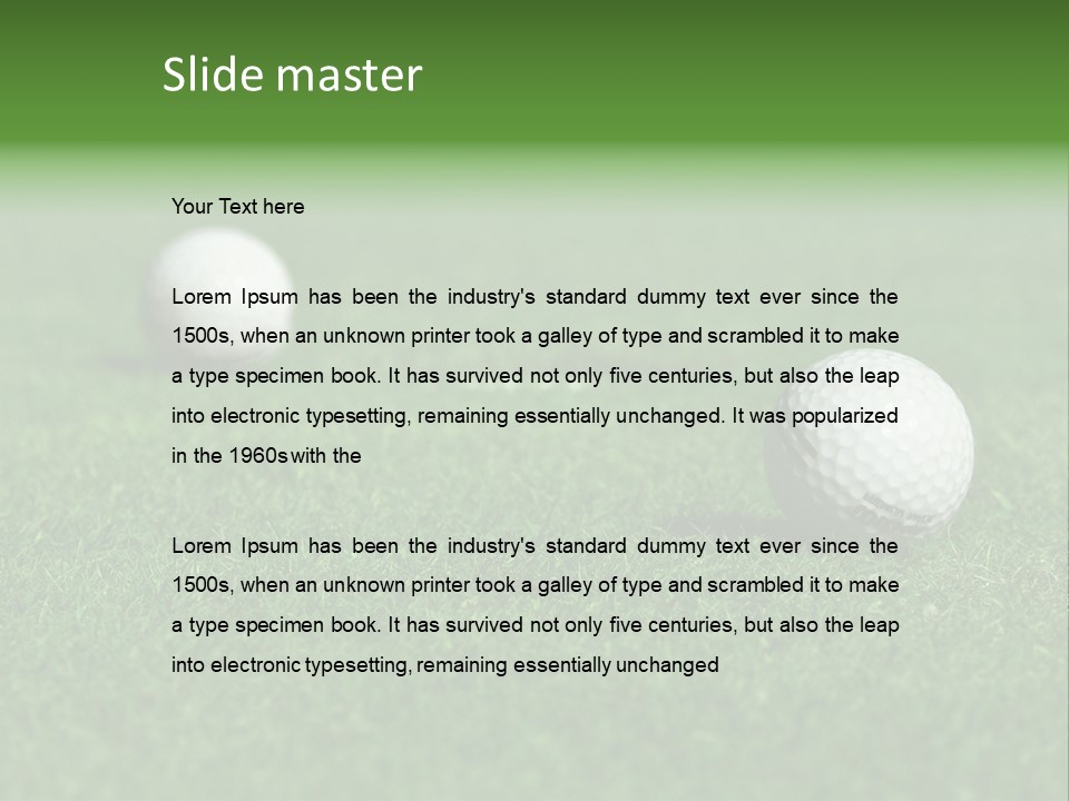 Retirement Player Green PowerPoint Template