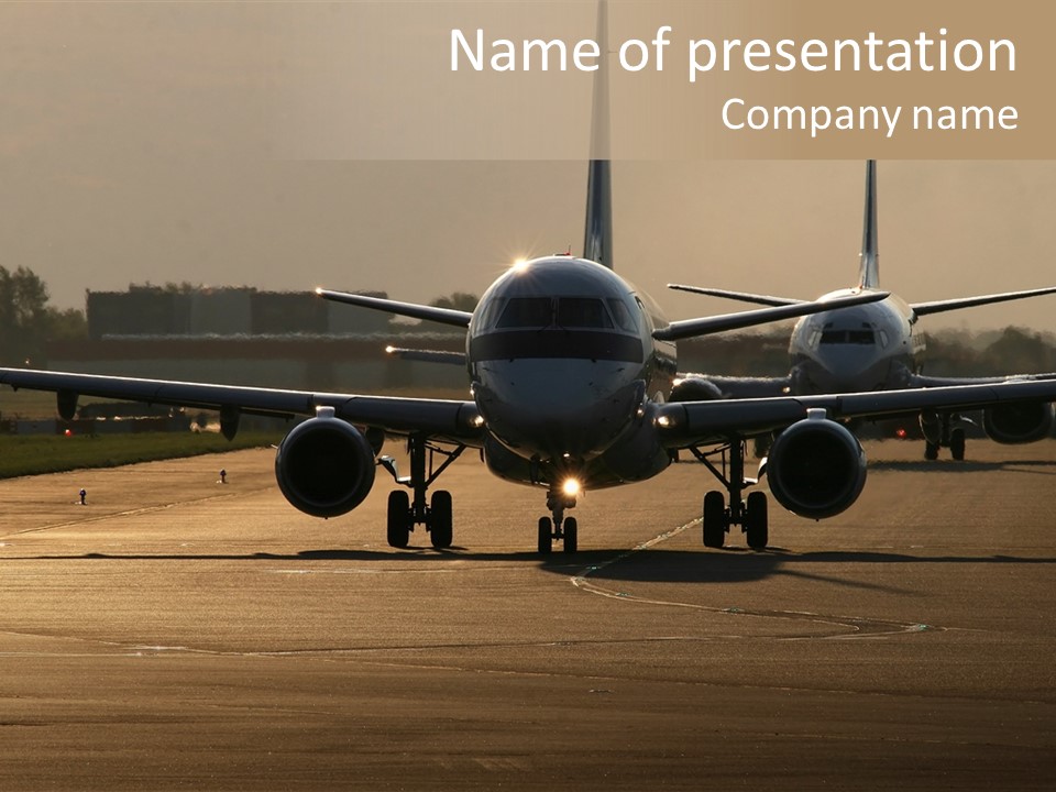 Runway Airport Taxiway PowerPoint Template