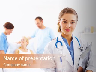 Attractive Care Woman PowerPoint Template