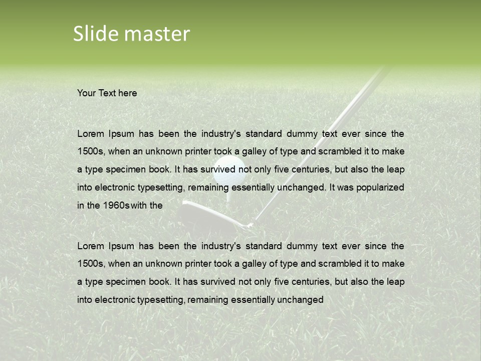 Golfer Tiger Woods Golfing PowerPoint Template