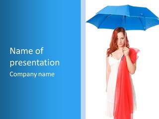 Woman White Young PowerPoint Template