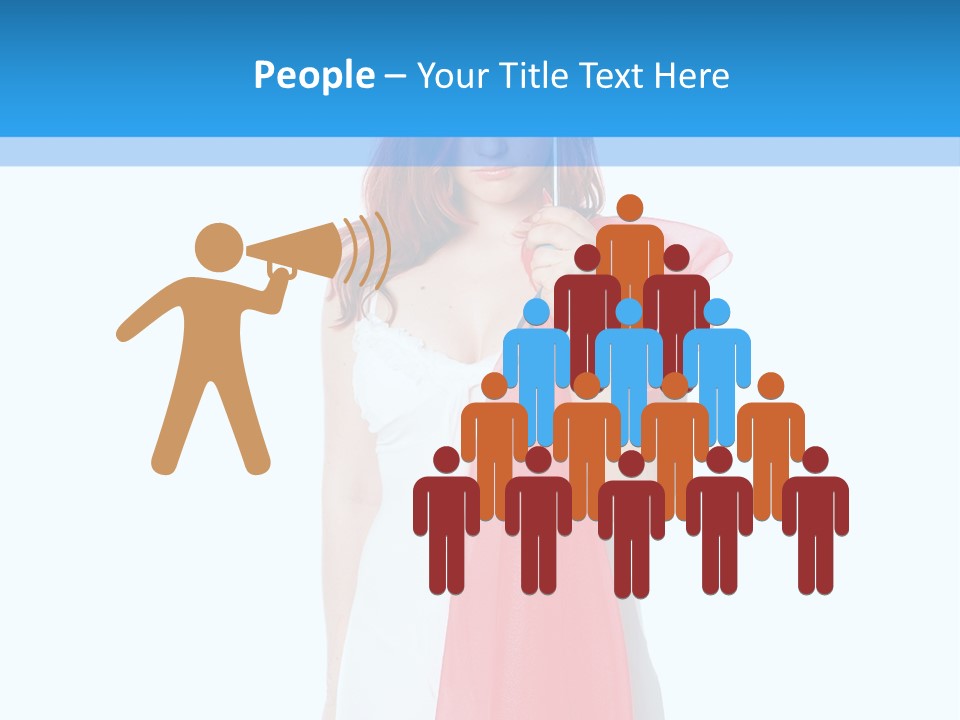 Woman White Young PowerPoint Template