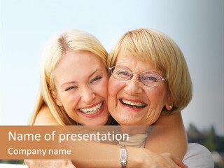 Granddaughter Elder Hug PowerPoint Template