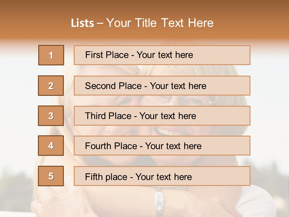 Granddaughter Elder Hug PowerPoint Template