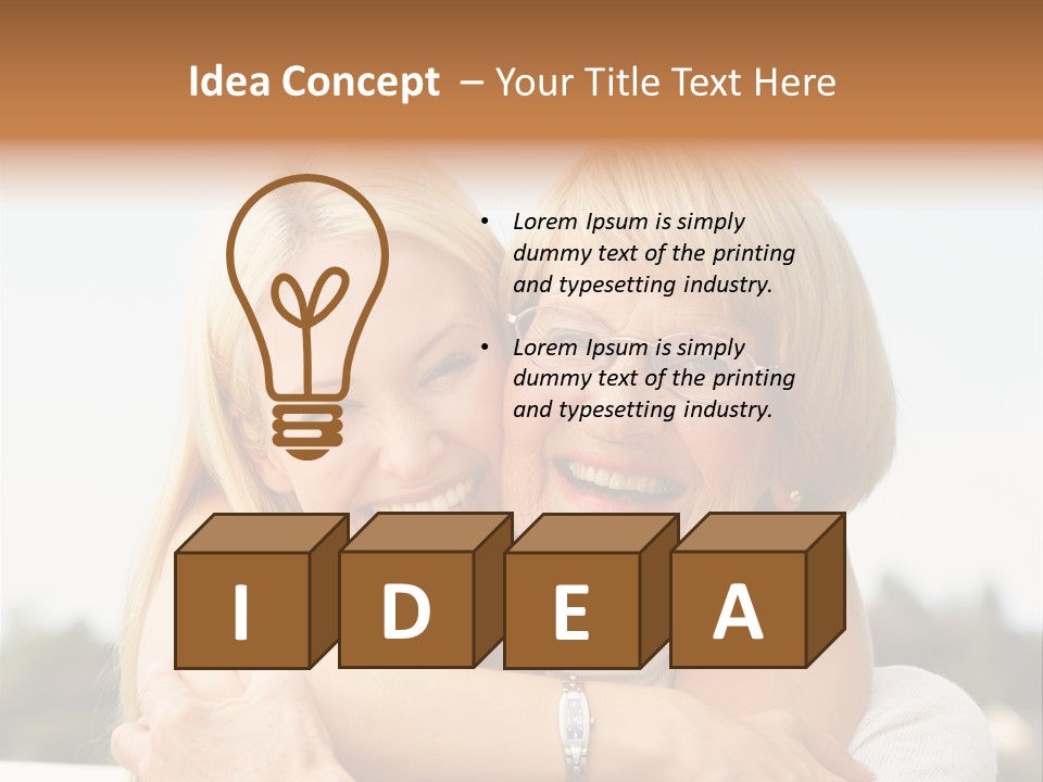 Granddaughter Elder Hug PowerPoint Template