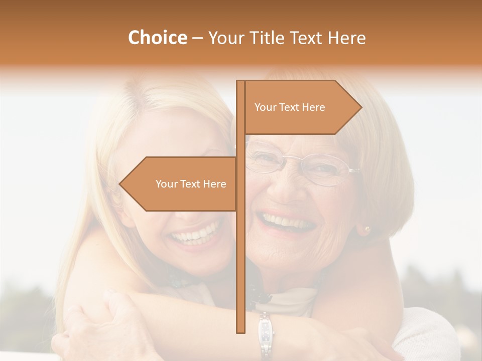 Granddaughter Elder Hug PowerPoint Template