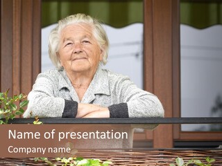 Grandmother Waist Up Retire PowerPoint Template