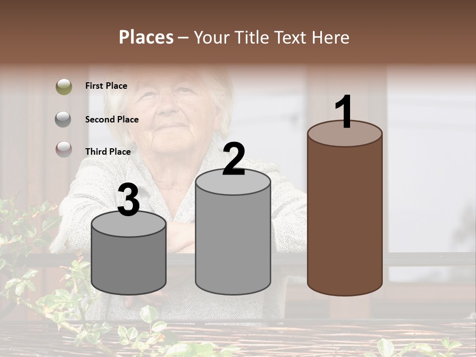 Grandmother Waist Up Retire PowerPoint Template