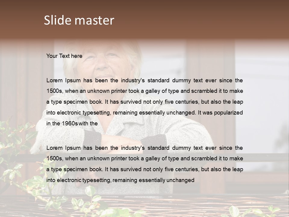 Grandmother Waist Up Retire PowerPoint Template