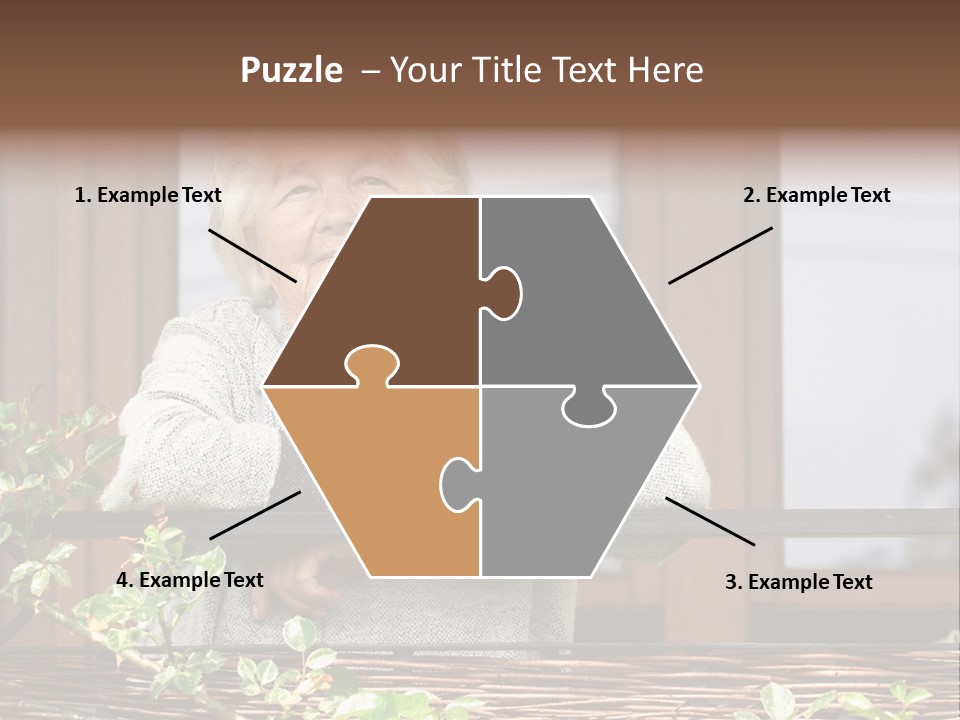 Grandmother Waist Up Retire PowerPoint Template