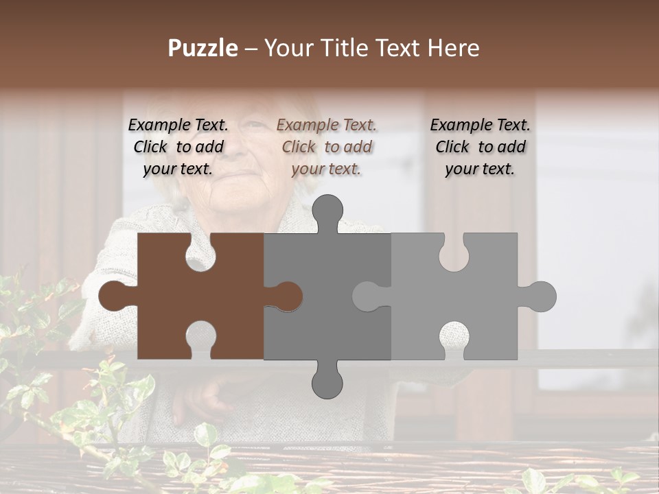 Grandmother Waist Up Retire PowerPoint Template