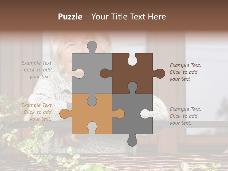 Grandmother Waist Up Retire PowerPoint Template