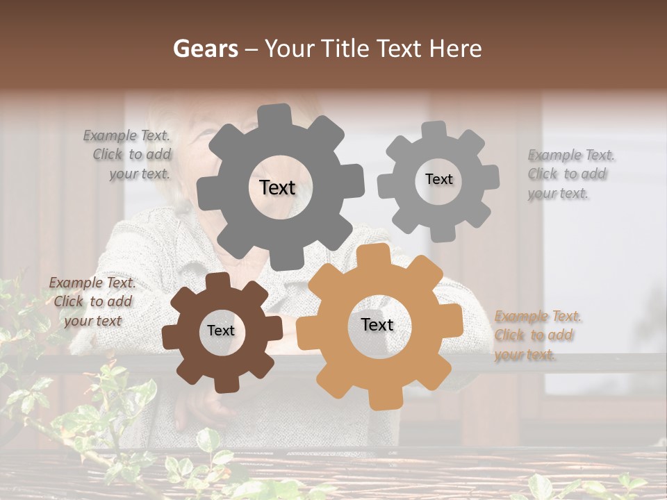 Grandmother Waist Up Retire PowerPoint Template