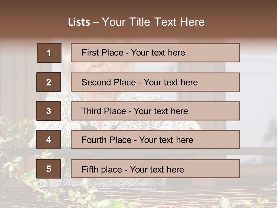 Grandmother Waist Up Retire PowerPoint Template