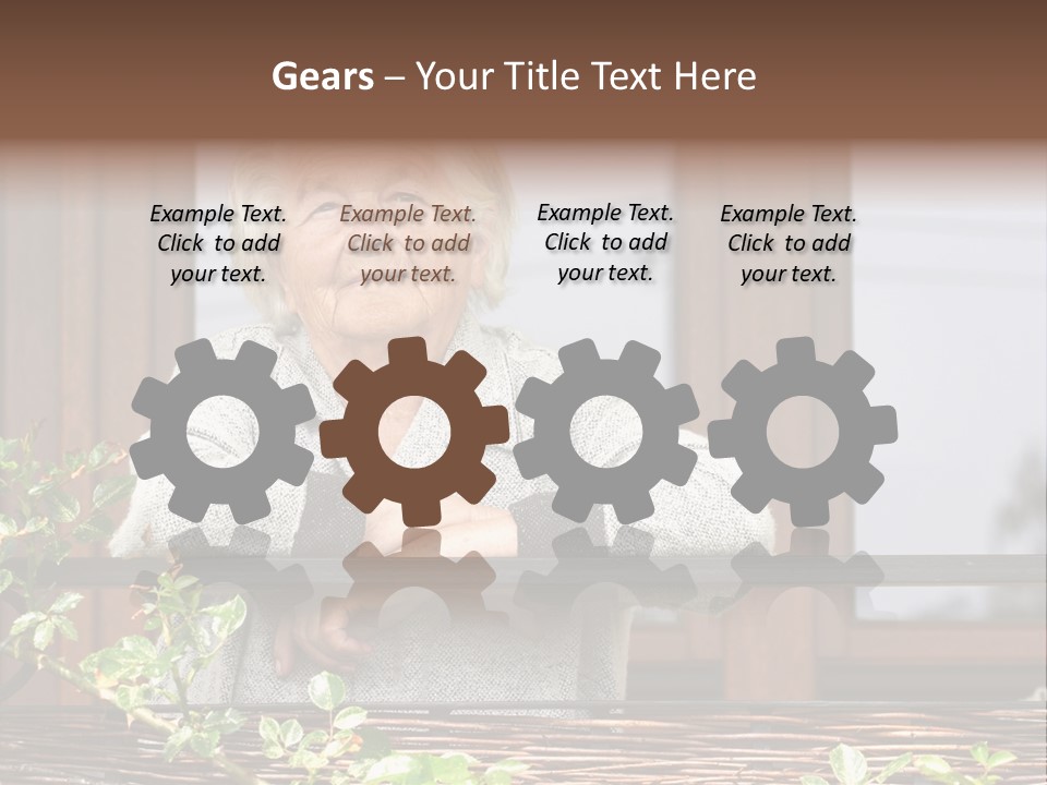 Grandmother Waist Up Retire PowerPoint Template