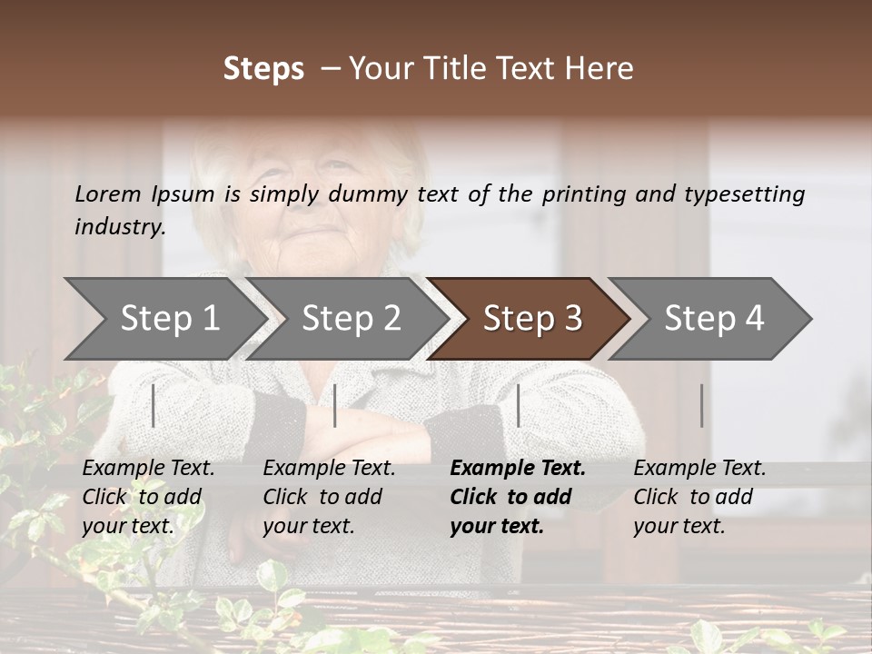 Grandmother Waist Up Retire PowerPoint Template