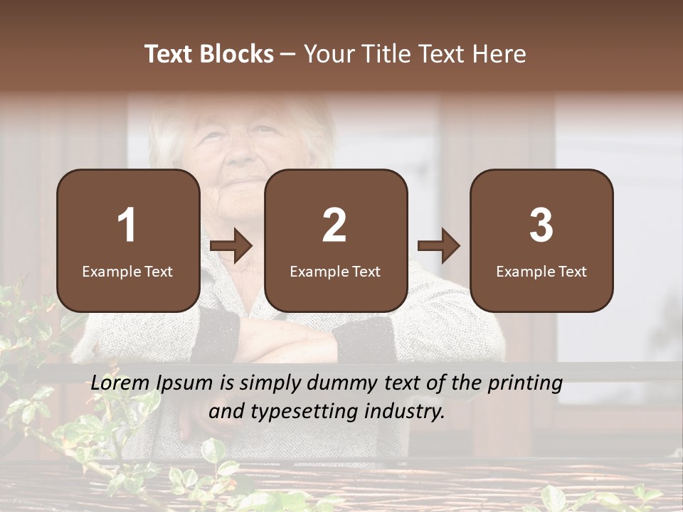 Grandmother Waist Up Retire PowerPoint Template