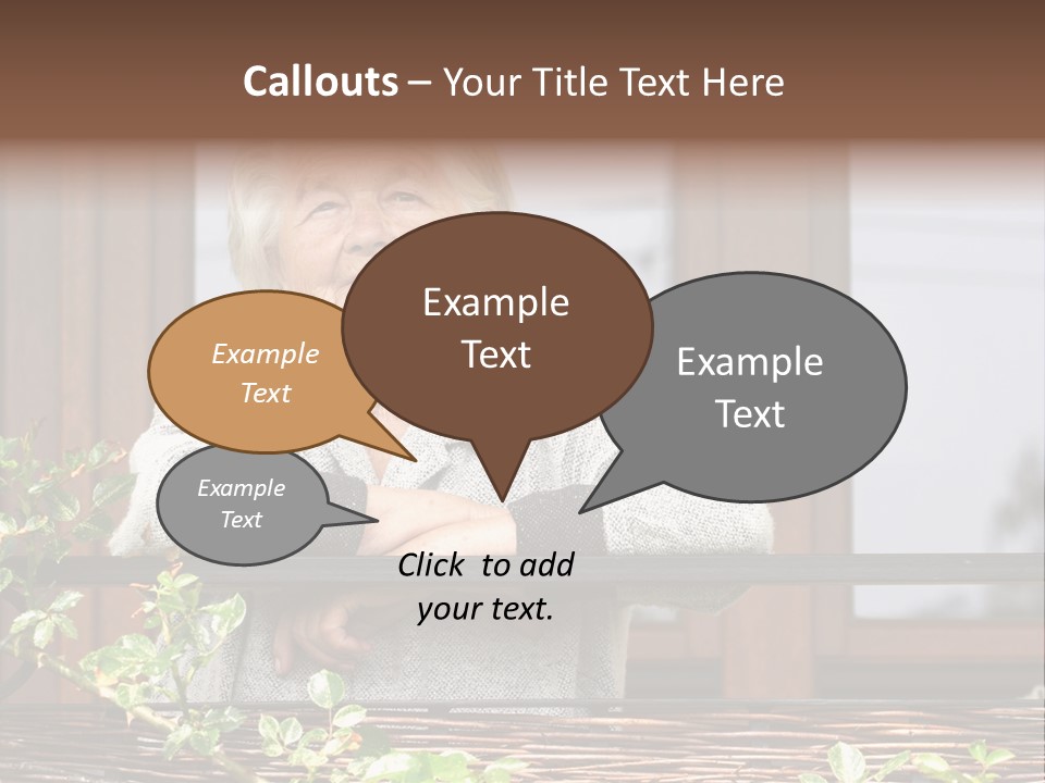 Grandmother Waist Up Retire PowerPoint Template