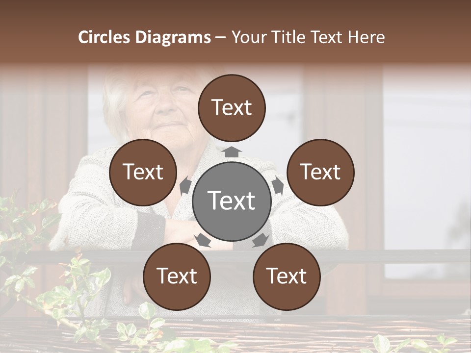 Grandmother Waist Up Retire PowerPoint Template