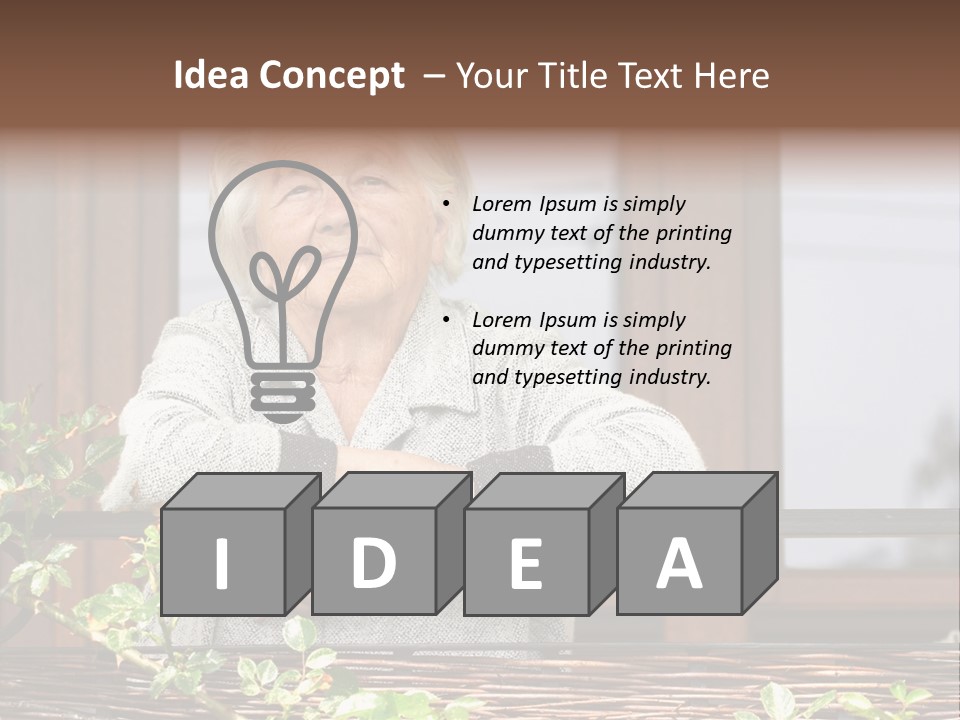 Grandmother Waist Up Retire PowerPoint Template