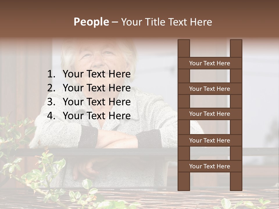 Grandmother Waist Up Retire PowerPoint Template