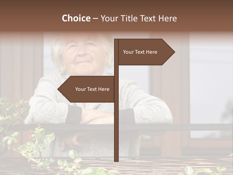Grandmother Waist Up Retire PowerPoint Template