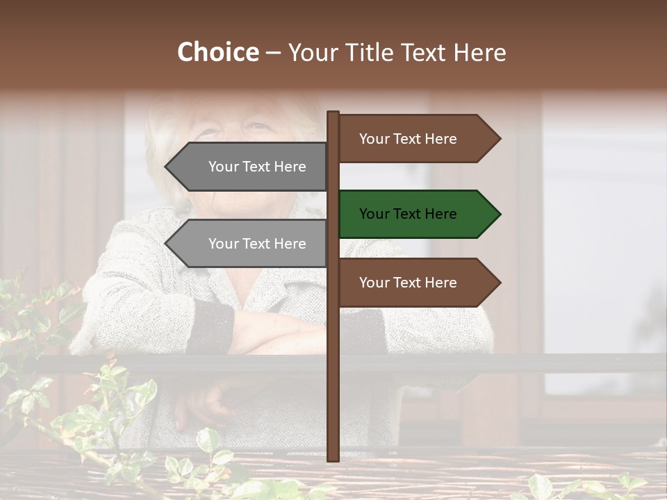 Grandmother Waist Up Retire PowerPoint Template