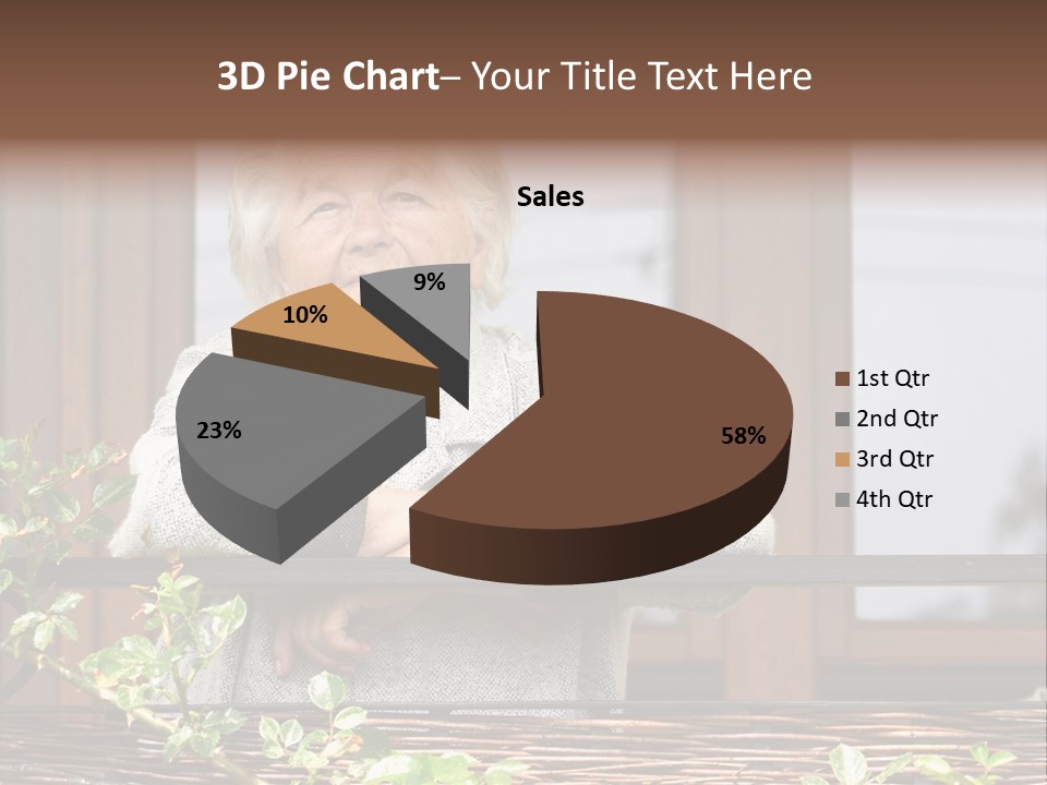 Grandmother Waist Up Retire PowerPoint Template