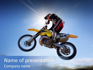Motocross Winning Freeride PowerPoint Template