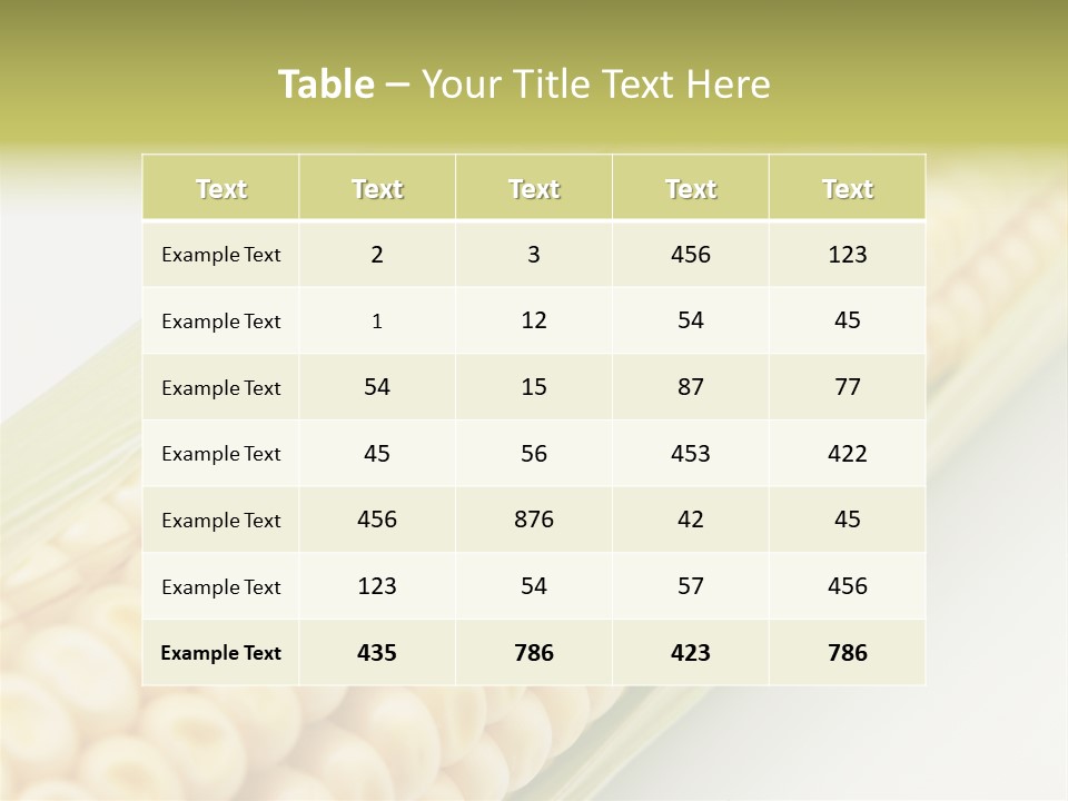 Fruit Food Corn PowerPoint Template