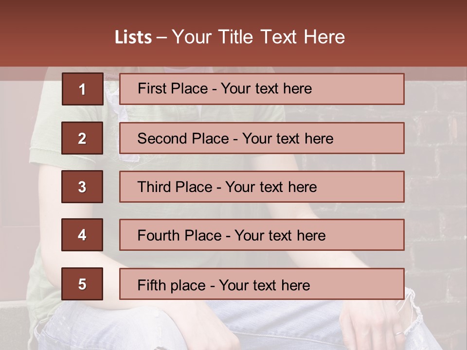 Youth Man Brick PowerPoint Template