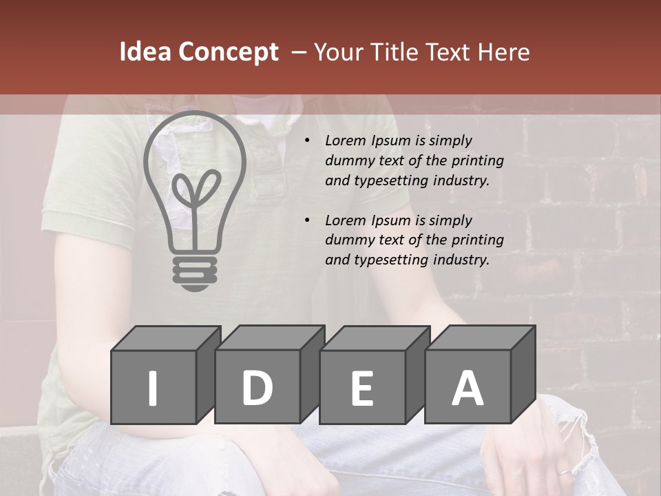 Youth Man Brick PowerPoint Template