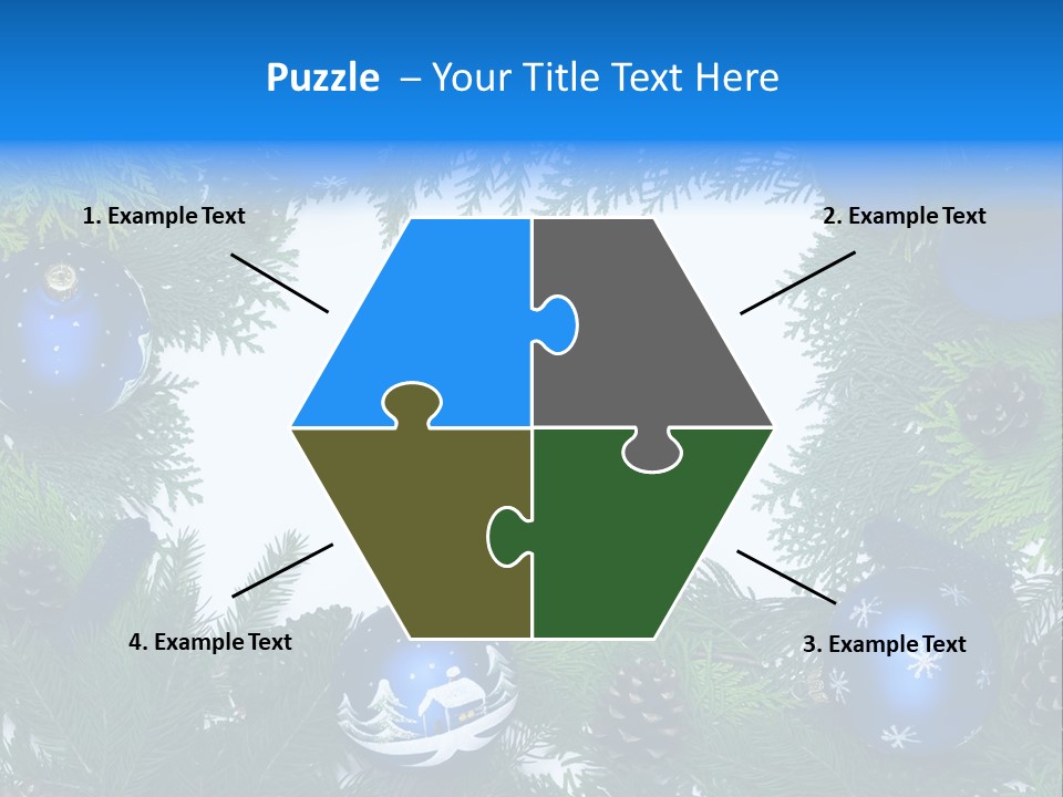 December Framing Gold PowerPoint Template