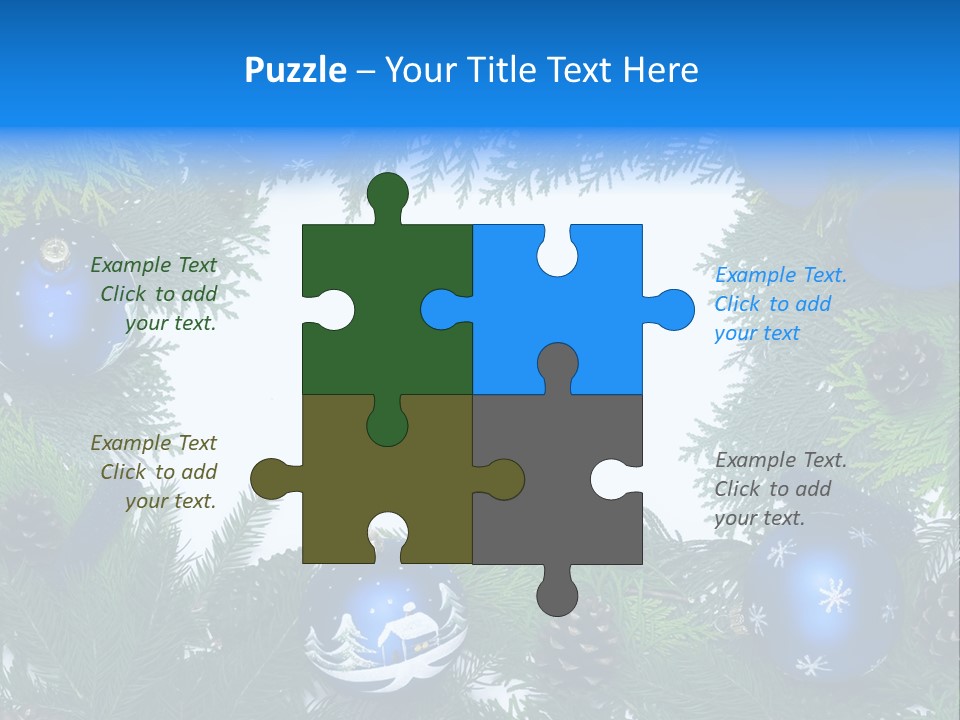 December Framing Gold PowerPoint Template