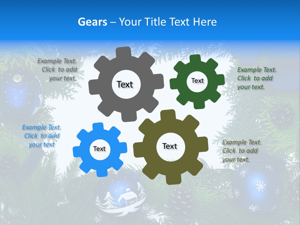 December Framing Gold PowerPoint Template