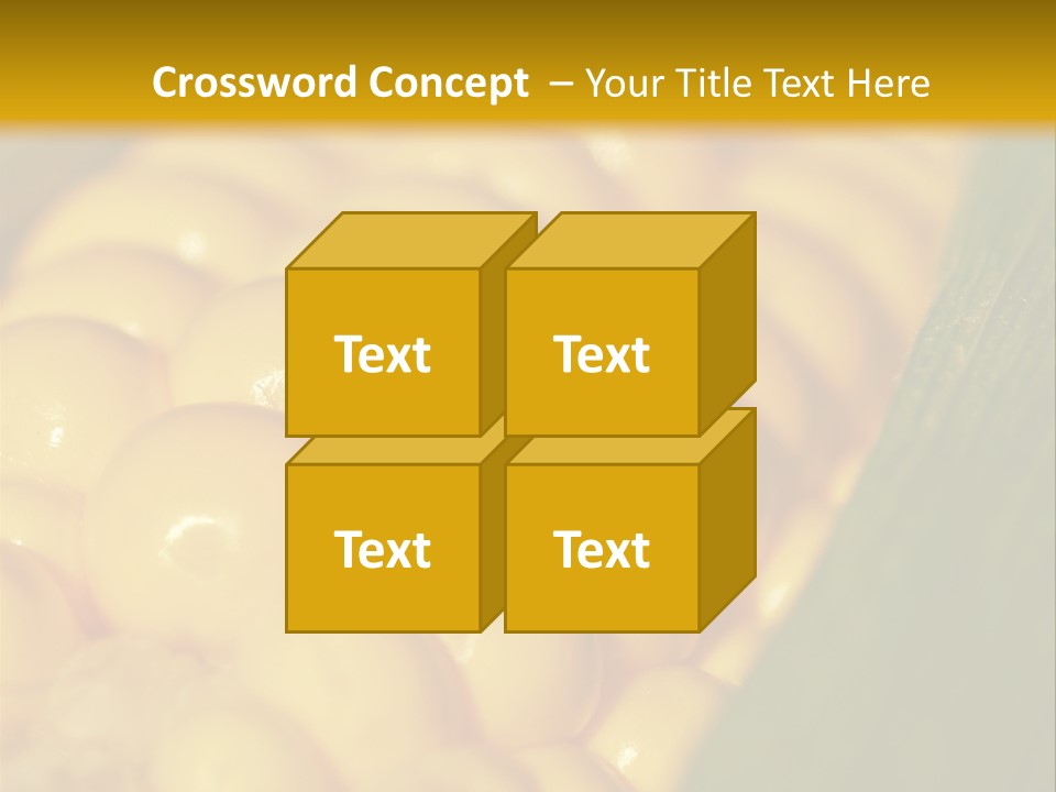 Closeup Vegetable Corn PowerPoint Template