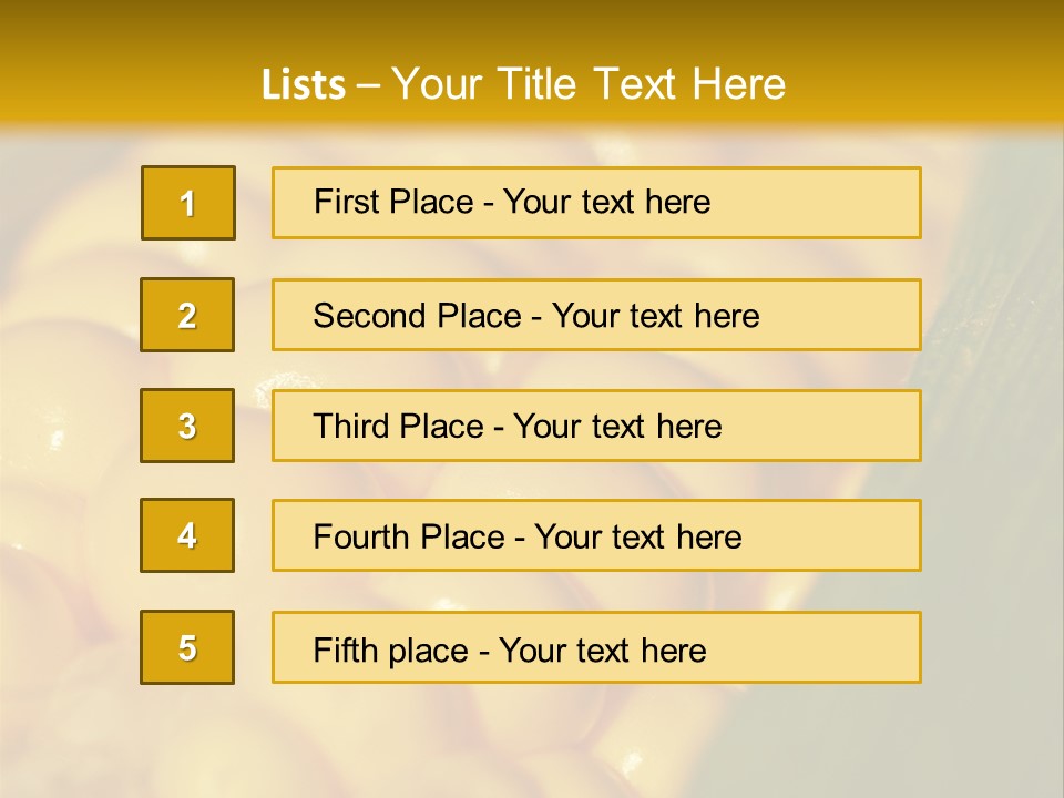 Closeup Vegetable Corn PowerPoint Template