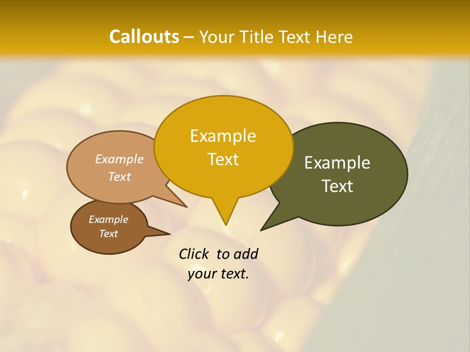 Closeup Vegetable Corn PowerPoint Template