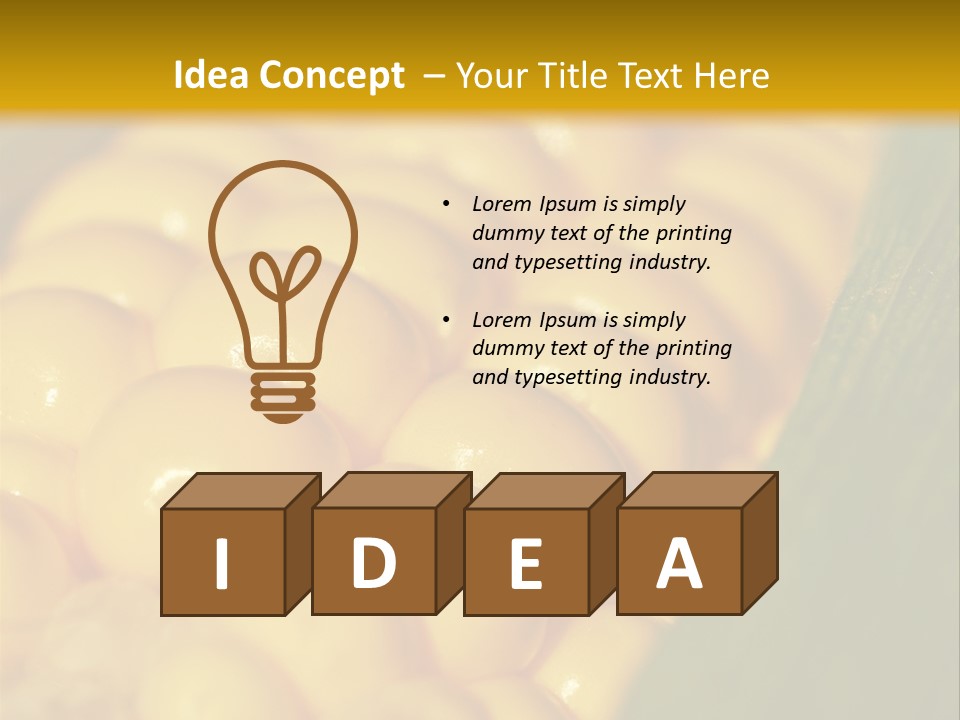 Closeup Vegetable Corn PowerPoint Template