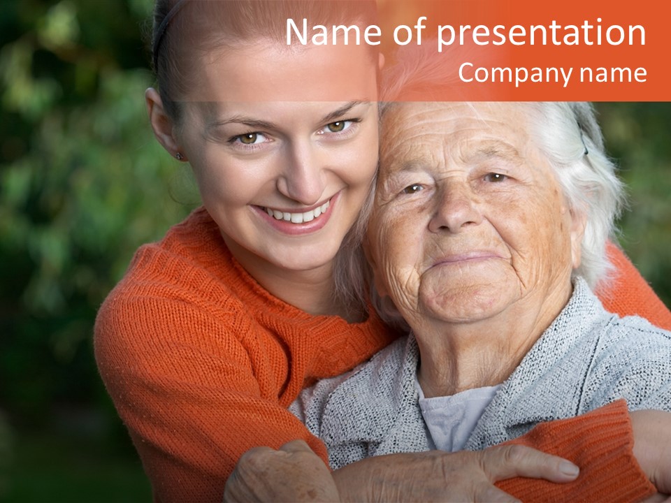 Smiling Retired Aged PowerPoint Template