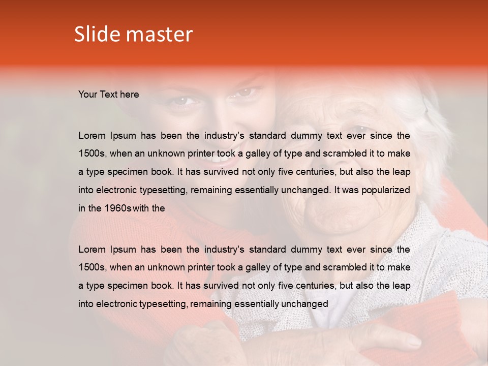 Smiling Retired Aged PowerPoint Template