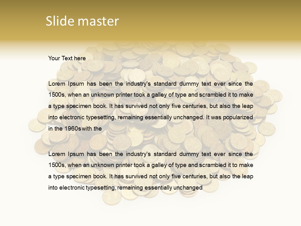 Earning Success Gold PowerPoint Template