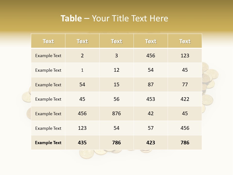 Earning Success Gold PowerPoint Template