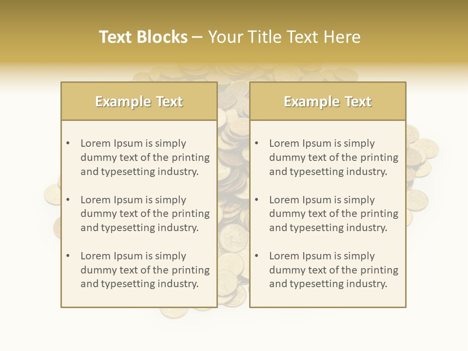 Earning Success Gold PowerPoint Template