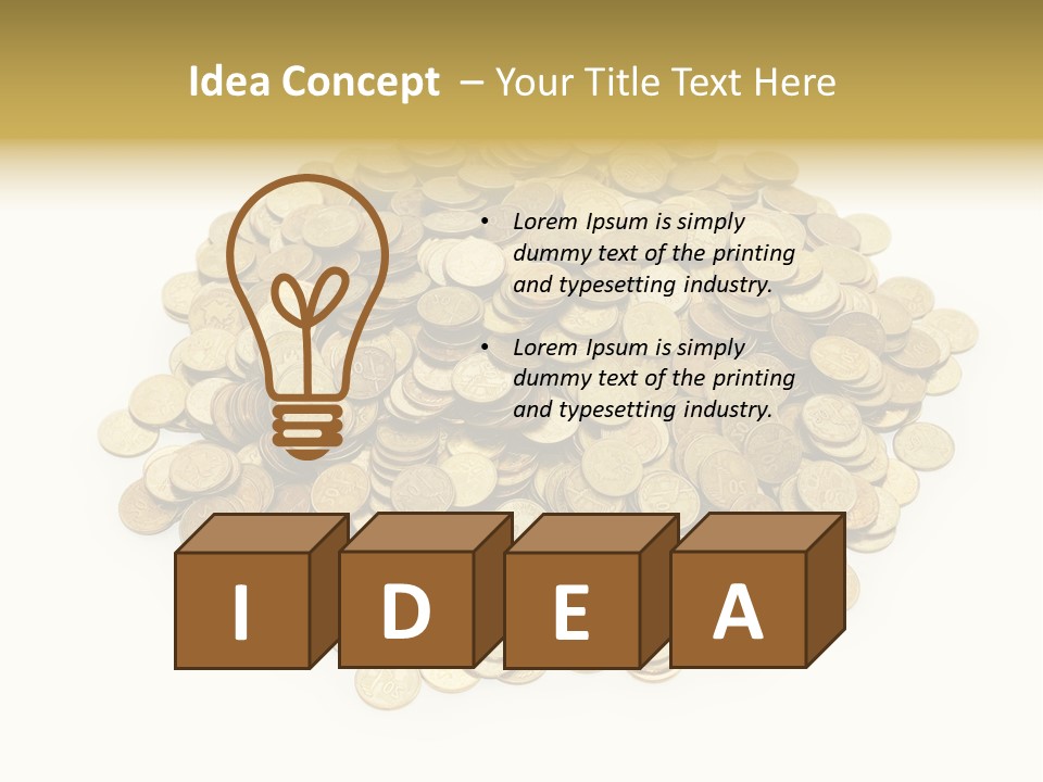 Earning Success Gold PowerPoint Template