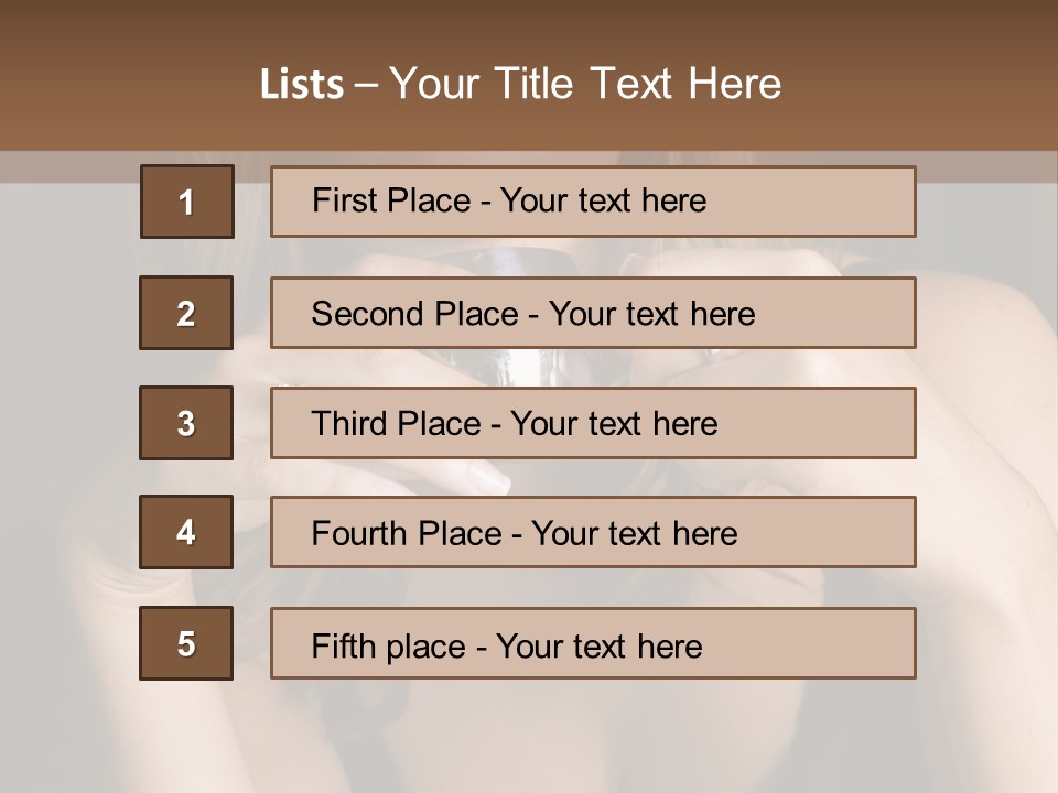 Beautiful Lady Mug PowerPoint Template