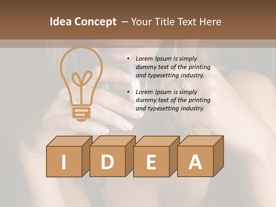 Beautiful Lady Mug PowerPoint Template